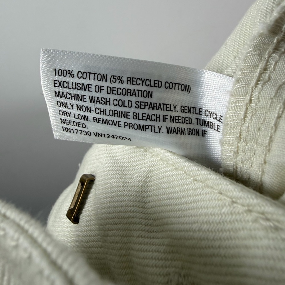 Woolrich × Target Women's Mid-Rise Barrel Leg Cargo Denim Pants Cream Sizes 2-12 - Picture 10 of 15
